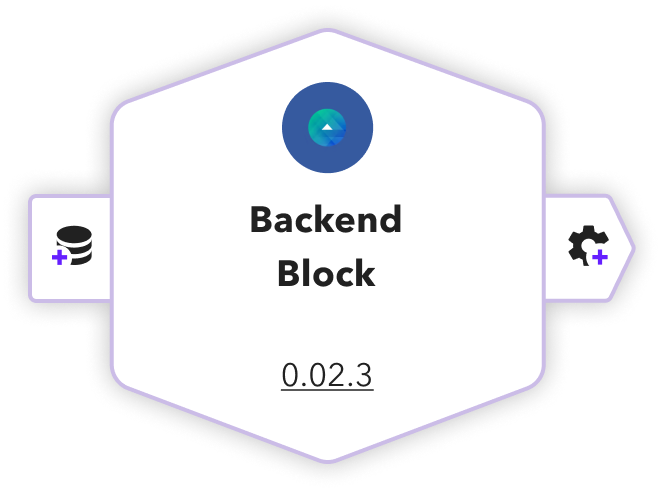 A backend blue block icon