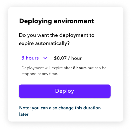 Do you want to deploy environment automatically?.